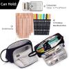 imageEASTHILL Big Capacity Pencil Case Pouch Pen Case Simple Stationery Bag School College Office Organizer for Teens Girls Adults StudentBlack