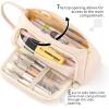 imageEASTHILL Big Capacity Pencil Case Pouch Pen Case Simple Stationery Bag School College Office Organizer for Teens Girls Adults StudentCream