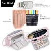 imageEASTHILL Big Capacity Pencil Case Pouch Pen Case Simple Stationery Bag School College Office Organizer for Teens Girls Adults StudentPlaid Pink