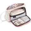 imageEASTHILL Big Capacity Pencil Case Pouch Pen Case Simple Stationery Bag School College Office Organizer for Teens Girls Adults StudentPlaid White