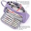 imageEASTHILL Big Capacity Pencil Case Pouch Pen Case Simple Stationery Bag School College Office Organizer for Teens Girls Adults StudentPurple