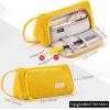 imageEASTHILL Big Capacity Pencil Case Pouch Pen Case Simple Stationery Bag School College Office Organizer for Teens Girls Adults StudentYellow
