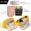 imageEASTHILL Big Capacity Pencil Case Pouch Pen Case Simple Stationery Bag School College Office Organizer for Teens Girls Adults StudentYellow