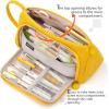 imageEASTHILL Big Capacity Pencil Case Pouch Pen Case Simple Stationery Bag School College Office Organizer for Teens Girls Adults StudentYellow