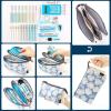 imageEASTHILL Big Capacity Pencil Pen Case Office College School Large Storage High Capacity 3 Layers Pencil Bag Zipper Stationery Pouch Multifunctional Organizer Blue