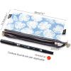 imageEASTHILL Big Capacity Pencil Pen Case Office College School Large Storage High Capacity 3 Layers Pencil Bag Zipper Stationery Pouch Multifunctional Organizer Blue