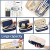 imageEASTHILL Big Capacity Pencil Pen Case Office College School Large Storage High Capacity Bag Pouch Holder Box Organizer Blue CyanBlue