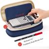 imageEASTHILL Big Capacity Pencil Pen Case Office College School Large Storage High Capacity Bag Pouch Holder Box Organizer Blue CyanBlue