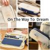 imageEASTHILL Big Capacity Pencil Pen Case Office College School Large Storage High Capacity Bag Pouch Holder Box Organizer Blue CyanBlue