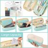 imageEASTHILL Big Capacity Pencil Pen Case Office College School Large Storage High Capacity Bag Pouch Holder Box Organizer Blue CyanCyan