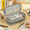 imageEASTHILL Big Capacity Pencil Pen Case Office College School Large Storage High Capacity Bag Pouch Holder Box Organizer Blue CyanGray