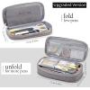 imageEASTHILL Big Capacity Pencil Pen Case Office College School Large Storage High Capacity Bag Pouch Holder Box Organizer Blue CyanGray