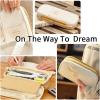 imageEASTHILL Big Capacity Pencil Pen Case Office College School Large Storage High Capacity Bag Pouch Holder Box Organizer Blue CyanKhaki