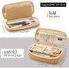 imageEASTHILL Big Capacity Pencil Pen Case Office College School Large Storage High Capacity Bag Pouch Holder Box Organizer Blue CyanKhaki