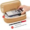 imageEASTHILL Big Capacity Pencil Pen Case Office College School Large Storage High Capacity Bag Pouch Holder Box Organizer Blue CyanKhaki