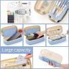 imageEASTHILL Big Capacity Pencil Pen Case Office College School Large Storage High Capacity Bag Pouch Holder Box Organizer Blue CyanLight Blue