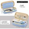 imageEASTHILL Big Capacity Pencil Pen Case Office College School Large Storage High Capacity Bag Pouch Holder Box Organizer Blue CyanLight Blue