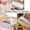 imageEASTHILL Big Capacity Pencil Pen Case Office College School Large Storage High Capacity Bag Pouch Holder Box Organizer Blue CyanPurple