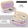 imageEASTHILL Big Capacity Pencil Pen Case Office College School Large Storage High Capacity Bag Pouch Holder Box Organizer Blue CyanPurple