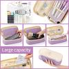 imageEASTHILL Big Capacity Pencil Pen Case Office College School Large Storage High Capacity Bag Pouch Holder Box Organizer Blue CyanPurple