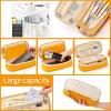 imageEASTHILL Big Capacity Pencil Pen Case Office College School Large Storage High Capacity Bag Pouch Holder Box Organizer Blue CyanYellow