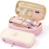imageEASTHILL Big Capacity Pencil Pen Case Office College School Large Storage High Capacity Bag Pouch Holder Box Organizer Blue CyanPink