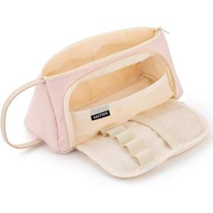 imageEASTHILL Big Capacity Pencil Case Pouch Pen Case Simple Stationery Bag School College Office Organizer for Teens Girls Adults StudentLight Pink XW