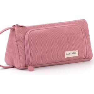 imageEASTHILL Big Capacity Pencil Case Pouch Pen Case Simple Stationery Bag School College Office Organizer for Teens Girls Adults StudentPink