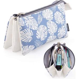 imageEASTHILL Big Capacity Pencil Pen Case Office College School Large Storage High Capacity 3 Layers Pencil Bag Zipper Stationery Pouch Multifunctional Organizer Blue