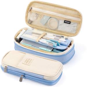 imageEASTHILL Big Capacity Pencil Pen Case Office College School Large Storage High Capacity Bag Pouch Holder Box Organizer Blue CyanLight Blue