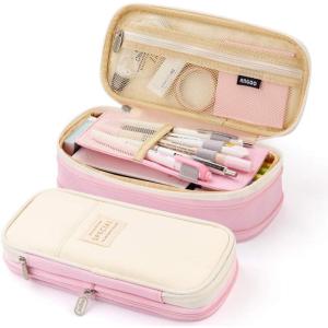 imageEASTHILL Big Capacity Pencil Pen Case Office College School Large Storage High Capacity Bag Pouch Holder Box Organizer Blue CyanPink