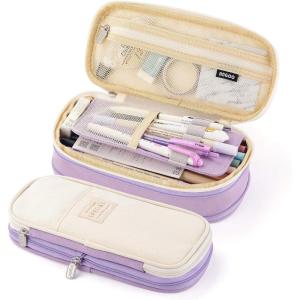 imageEASTHILL Big Capacity Pencil Pen Case Office College School Large Storage High Capacity Bag Pouch Holder Box Organizer Blue CyanPurple