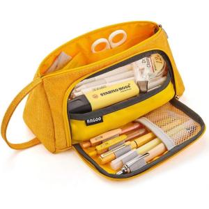imageEASTHILL Big Capacity Pencil Case Large Pencil Pen Pouch Bag High Storage Case Middle School College Office Organizer for Student Teens Girls Adults Yellow