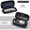 imageEASTHILL Big Capacity Pencil Case Large Pencil Pouch Stationery Pen Bag for Teen GirlsNavyDeep Blue