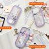 imageEASTHILL Grid Mesh Pen Pencil Case with Zipper Clear Makeup Color Pouch Cosmetics Bag MultiPurpose Travel School Teen Girls Transparent Stationary Bag Office Organizer Box for AdlutsPurplePurple