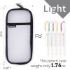 imageEASTHILL Grid Mesh Pen Pencil Case with Zipper Clear Makeup Color Pouch Cosmetics Bag MultiPurpose Travel School Teen Girls Transparent Stationary Bag Office Organizer Box for AdlutsPurpleWhite