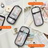 imageEASTHILL Grid Mesh Pen Pencil Case with Zipper Clear Makeup Color Pouch Cosmetics Bag MultiPurpose Travel School Teen Girls Transparent Stationary Bag Office Organizer Box for AdlutsPurpleWhite