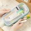 imageEASTHILL Grid Mesh Pen Pencil Case with Zipper Clear Makeup Color Pouch Cosmetics Bag MultiPurpose Travel School Teen Girls Transparent Stationary Bag Office Organizer Box for AdlutsPurpleGreen
