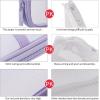 imageEASTHILL Grid Mesh Pen Pencil Case with Zipper Clear Makeup Color Pouch Cosmetics Bag MultiPurpose Travel School Teen Girls Transparent Stationary Bag Office Organizer Box for AdlutsPurplePurple