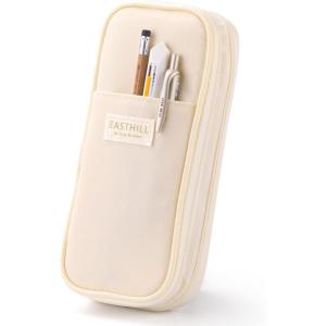 imageEASTHILL Big Capacity Pencil Case Large Pencil Pouch Stationery Pen Bag for Teen GirlsNavyCream