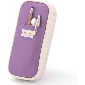 imageEASTHILL Big Capacity Pencil Case Large Pencil Pouch Stationery Pen Bag for Teen GirlsNavyPurple