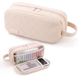 imageEASTHILL Large Capacity Pencil Case Cute Pencil Pouch with Handle Stationery Pen Bag for Teen GirlsPinkCream