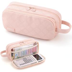 imageEASTHILL Large Capacity Pencil Case Cute Pencil Pouch with Handle Stationery Pen Bag for Teen GirlsPinkPink